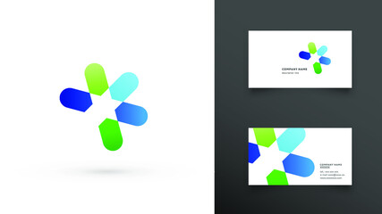 Modern icon design logo element with business card template. Best for identity and logotypes.