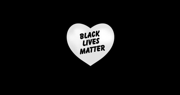 3D white Heart beating with BLACK LIVES MATTER text. 3D Seamless Animation. Loopable animation of rendered heart on black background. For mailing, greeting card, web site, shop&hellip;