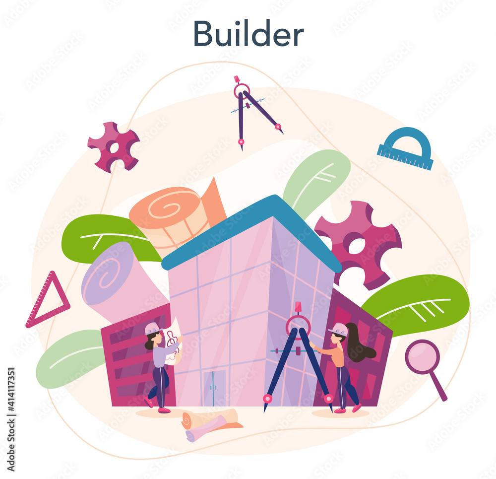 Wall mural architecture concept. idea of building project and construction