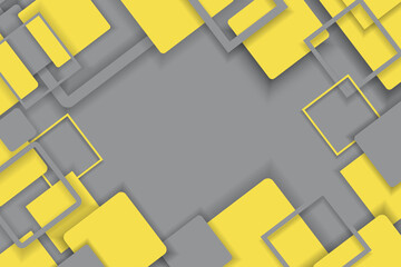 Abstract Composition from square of grey and yellow colors,Mosaic composition. Magazine and UI concept cover layout,vector illustration