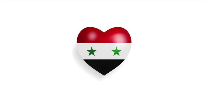 Heart beating with Syria flag. 3D Seamless Animation. Loopable animation of rendered heart on white background. For mailing, greeting card, web site, shop&hellip;
