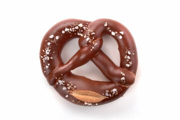 pretzels with salt on a white background