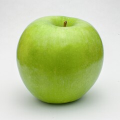 Green apple on white background