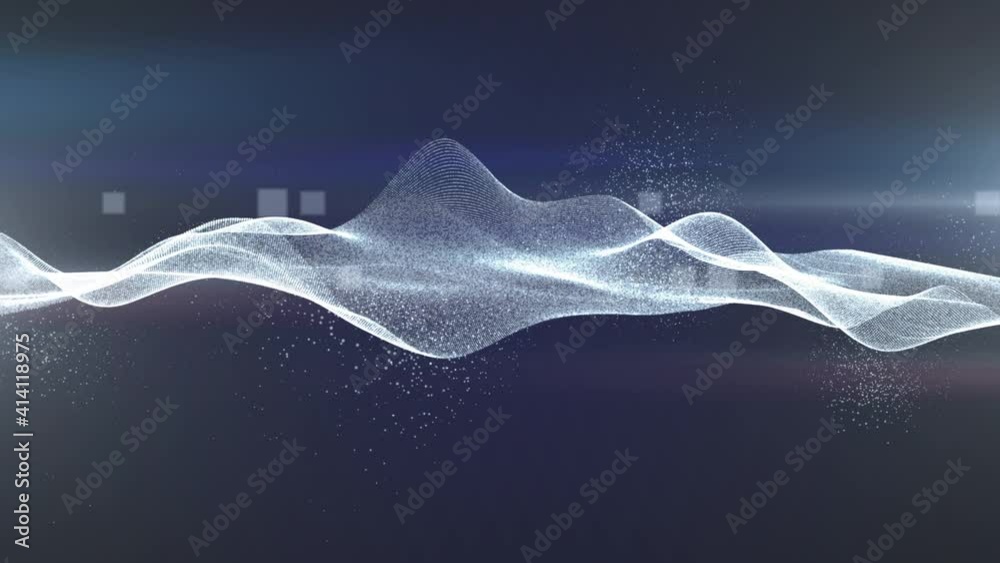 Poster futuristic white digital fluid flexible dynamic form with bright lens flare motion background