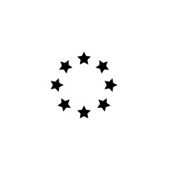 Frame from stars. Stars in a circle graphic background. Frame isolated on white background. Vector illustration