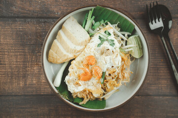 Thai food Korat stir fried noodle similar to Pad Thai. This is traditional menu from Korat