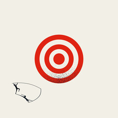 Business target, vector concept. Symbol of hitting objective, achievement, success.