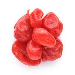 Dried tangerines isolated on white background.