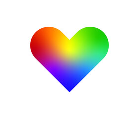 Rainbow heart, Heart icon, lgbt color . symbol of homosexual love, Vector illustration. Lgbt community sign ,isolated on white background.