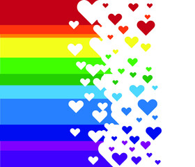 Rainbow heart, Heart icon, lgbt color . symbol of homosexual love, Vector illustration. Lgbt community sign ,isolated on white background.