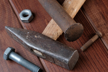 Obraz na płótnie Canvas Old rusty tools of the last century
