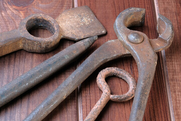 Old rusty tools of the last century