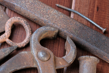 Old rusty tools of the last century