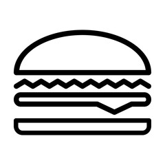 Hamburger flat line icon, Fast food flat icon style.