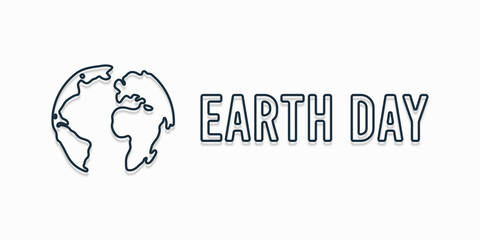 Earth day lined text over white