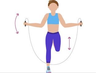 Man doing alternating jumps with rope - illustration