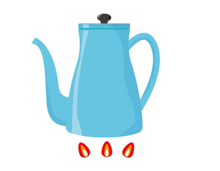 やかんのベクターイラスト　ケトル　キッチン用品