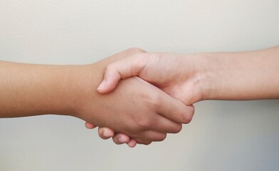 close up of handshake
