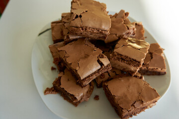 plate full of brownies
