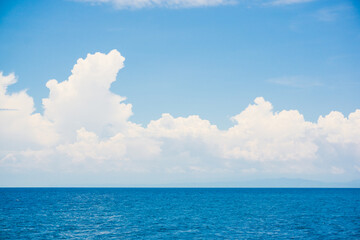 Deep blue sea with sky cloud nature landscape
