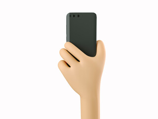 Phone in hand. Phone takes a photo. Mockup. 3d rendering. 3d illustration. 3d hand - 414128192