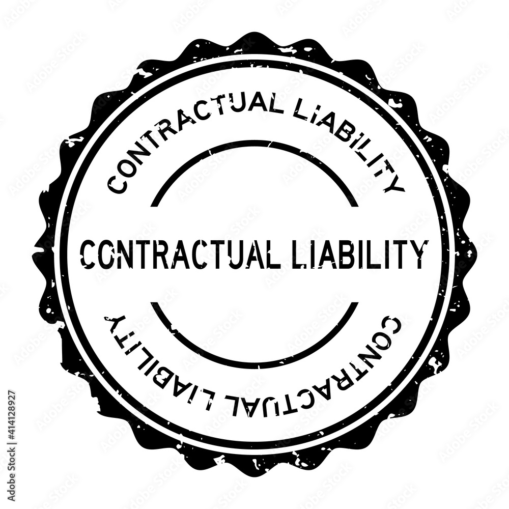 Canvas Prints Grunge black contractual liability word round rubber seal stamp on white background