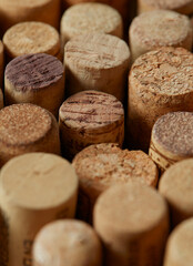 wine corks on wooden surface