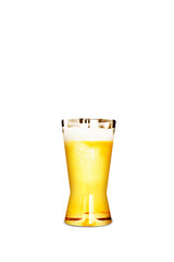 Glass of beer isolated on white background - Clipping path