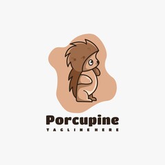 Porcupine character mascot logo design vector illustration