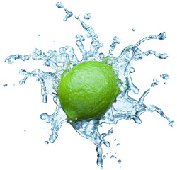 lime in spray of water.