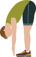 Man doing lumbar length exercises - illustration