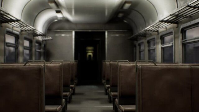 interior of old soviet electric train