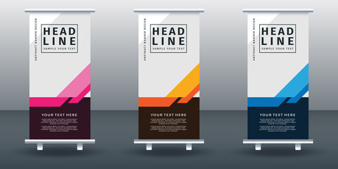 Roll up banner set design template design. Modern Design. Geometric Banner Vector illustration