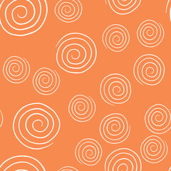 Vector seamless texture background pattern. Hand drawn, orange, white colors.
