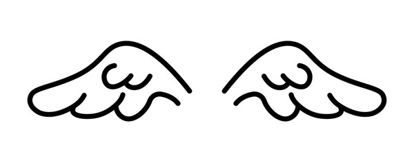 Wings line icon. Clipart image isolated on white background