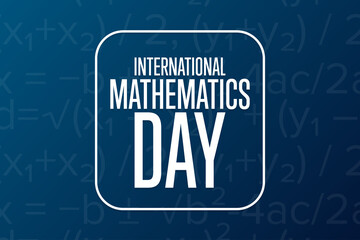 International Mathematics Day. March 14. Holiday concept. Template for background, banner, card, poster with text inscription. Vector EPS10 illustration.