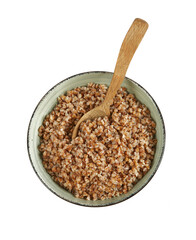 cooked buckwheat isolated on white background