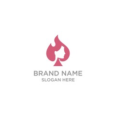 Spade Woman Flame Logo Design Inspiration