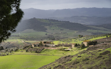 Panorama della campagna toscana da Volterra