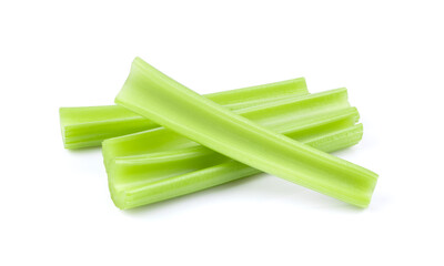 fresh celery on white background