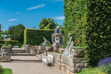 Fototapeta premium The planted park in the Gonneranlage in Baden-Baden
