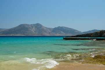 Turquoise sea water under the summer sun