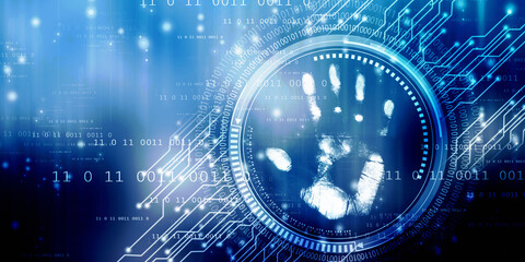 Fingerprint Scanning Technology Concept 2d Illustration