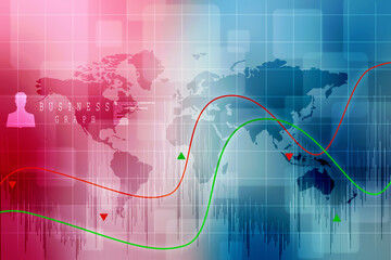 2d rendering Stock market online business concept. business Graph 
