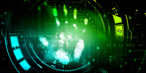 Fingerprint Scanning Technology Concept 2d Illustration