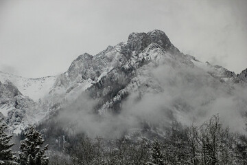 Obraz premium Snowy Mountain in the Fog