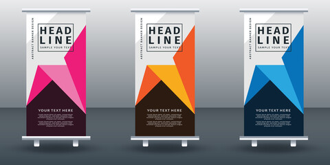 Roll up banner set design template design. Modern Design. Geometric Banner Vector illustration