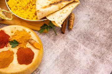 Indian food. Indian food. Chicken curry in tomato sauce