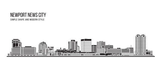 Obraz premium Cityscape Building Abstract Simple shape and modern style art Vector design - Newport News city