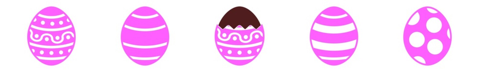 Easter Egg Chocolate Icon Purple | Painted Eggs Illustration | Happy Easter Hunt Symbol | Holiday Logo | April Spring Sign | Isolated | Variations